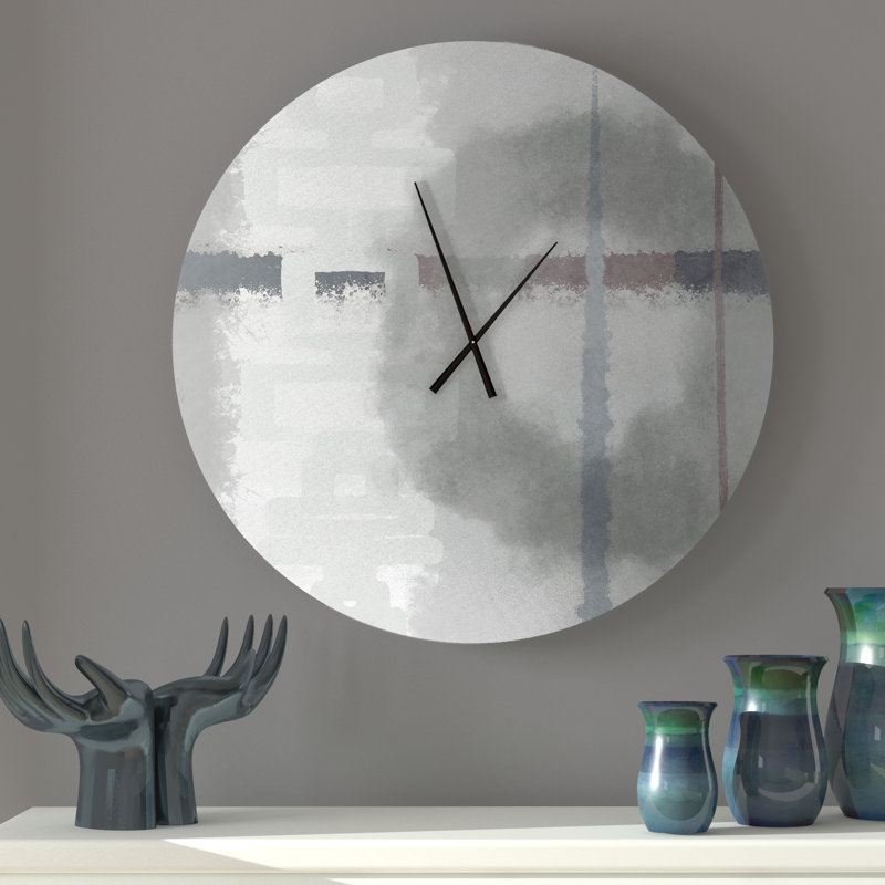 Latitude Run® Paternal Large Abstract Metal Wall Clock & Reviews Wayfair